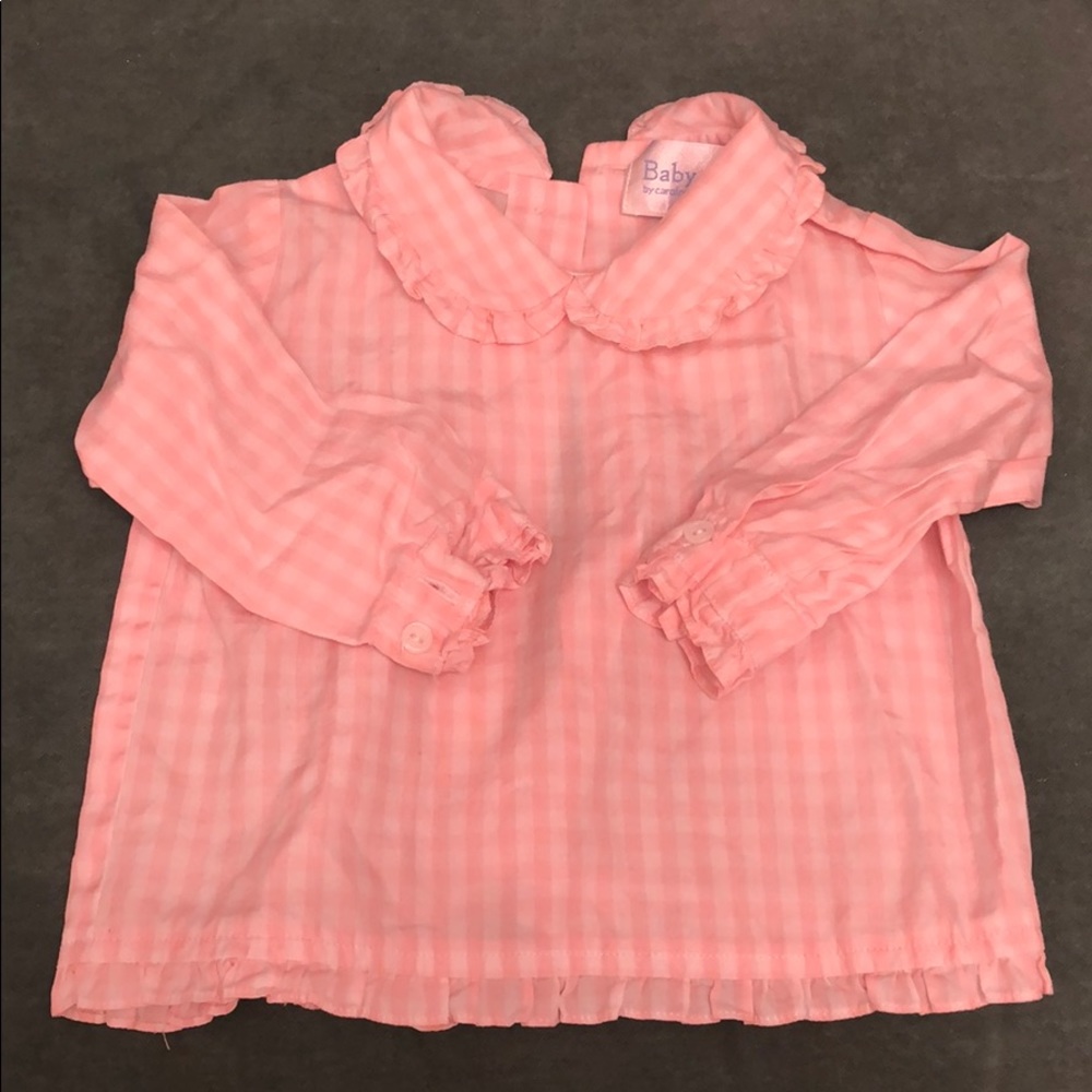 Baby CZ pink and white gingham Blouse